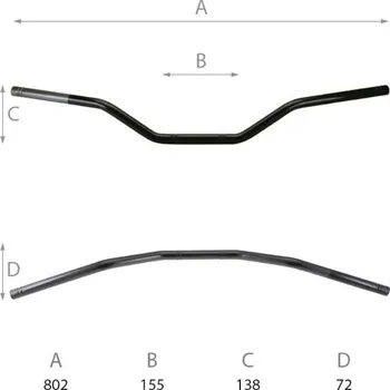Řídítka Řídítka DOMINO 184171040 Silniční řídítka s vysokým zahnutím antracite
