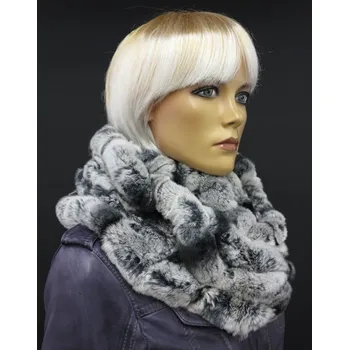 Šála Špongr Šála z králíka rexe S37 Black&White