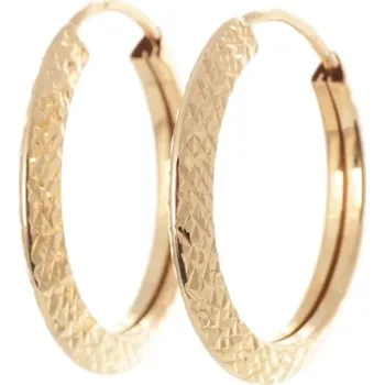 Náušnice Dámské náušnice kruhy ze žlutého zlata NA0329F + DÁREK ZDARMA