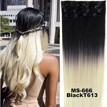 Příčesek Clip in sada OMBRE rovná - odstín BlackT613