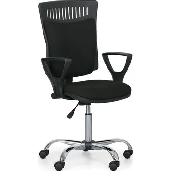 Kancelářská židle s područkami a chromovaným křížem KZ 9845-černá/KP