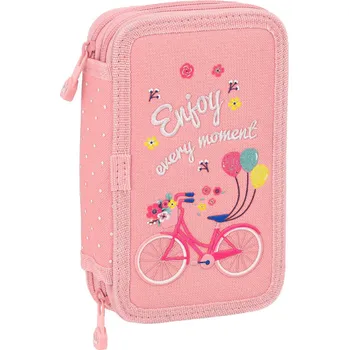 Penál Safta Dívčí školní penál 2 patra s náplní 28ks Enjoy The Ride