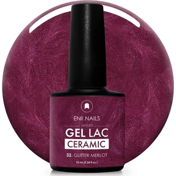 Lak na nehty Enii-nails Gel lak Ceramic 32 Glitter Merlot 10 ml Enii nails