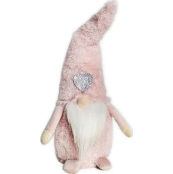 Vánoční dekorace Skřítek textil 35cm růžová (551198)