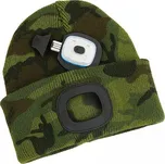Čepice LED dětská, 4x SMD LED, USB nabíjení, kamufláž, M