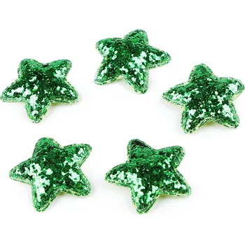 Vánoční dekorace Hvězda s glitry Ø35 mm - 10ks Barva: Zelená