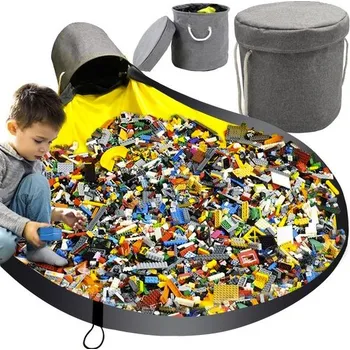 Úložný box Skládací box na kostky s hrací podložkou 2v1