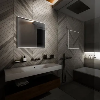 Zrcadlo Nimco 13000 LED zrcadlo podsvícené 60 x 60 cm s dotykovým senzorem černá ZPC 13066V-90