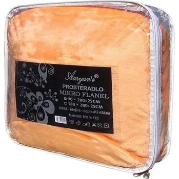 Prostěradlo Prostěradlo Aaryans 90x200 cm mikroflanel vanilkové (jednolůžkový plyšová plachta z mikrovlákna)