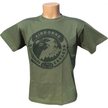 Chlapecké tričko dětské tričko Airborne zelené (dětské tričko se znakem letecké divize )