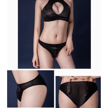 Dámská erotická souprava Transgender, ladyboy spodní prádlo poloprůhledné Černá M