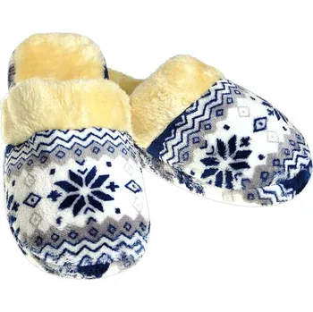 Pánské pantofle Pánské pantofle na doma Norský vzor Vločka modré (Domácí pantofle | Praktický Dárek pro muže)