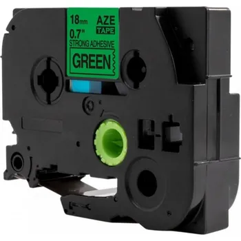 Počítačové příslušenství Alternativní páska Brother TZ-S741 / TZe-S741, 18mm x 8m, extra adhesivní černý tisk / zelený po
