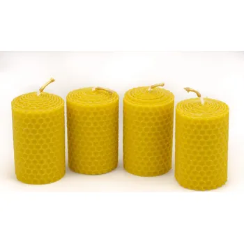 Svíčka Pleva Sada adventních svíček ze včelího vosku 6,7 x 4 cm 4 ks žluté