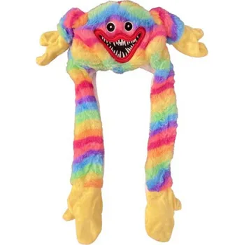 plyšák Plyšová LED svítící čepice Huggy Wuggy - duhová