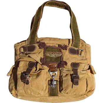 Kabelka Taška Apomax Anchor khaki 6055 (plátěná taška do ruky opotřebovaného vzhledu)