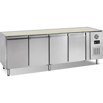 TEFCOLD Mrazicí Stůl Nerez GF74 LEFT + AKCE | š. 223 cm, 4 Dveře, GN1/1, agregát vlevo, bez desky, Servis ČR