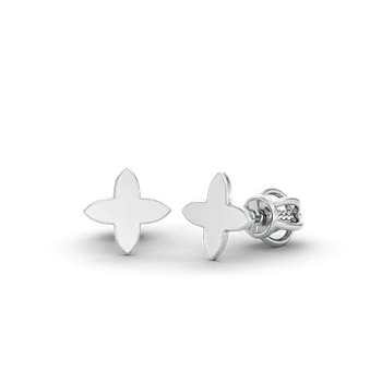 Náušnice SOLUNA RAISA zlaté hladké náušnice HVĚZDICE bílé zlato
