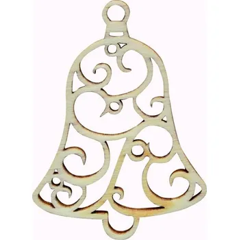 Dřevěný výřez zvonek filigrán, 1ks