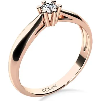 Prsten Couple, Nadčasový zásnubní prsten Nyla, růžové zlato s brilianty, vel. 52, prům. 16.6 mm, 585-68-1-4003.4C00.0.52.FVS.000