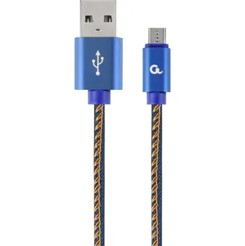 Počítač Gembird oplétaný denim USB-A/microUSB kabel 1m