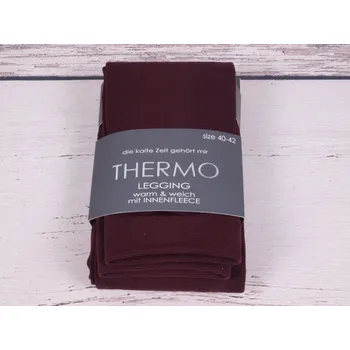 Dámské punčochy CNB BERLIN Hřejivé termo legíny DE89554 bordó vínové velikost oblečení - dospělí: 42/44