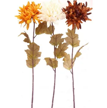 umělá květina Umělá podzimní chryzantéma, v. 74 cm, sada 3 ks, mix barev