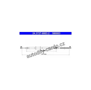 Brzdová hadice Lanko ruční brzdy ATE 24.3727-0003 (AT 580003)