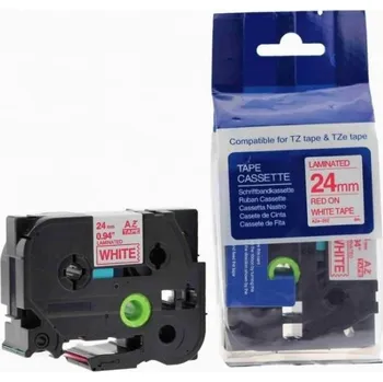 Pásek do tiskárny Alternativní páska Brother TZ-252/TZe-252 24mm x 8m červený tisk/bílý podklad