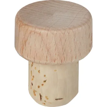 Zátka T dřevěná přírodní průměr 18,5mm (top 30 mm) - 10 ks