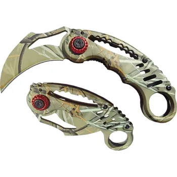 kapesní nůž karambit maskáčový Realtree (zavírací nůž se zakřivenou čepelí)