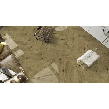 vinylová podlaha Dřevěná podlaha třívrstvá KPP Chateau herringbone Dub anjony 75103