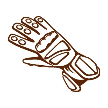 Samolepící dekorace SAMOLEPKA Motorkářské rukavice 002 levá (15 - hnědá) NA AUTO, NÁLEPKA, FÓLIE, POLEP, TUNING, VLASTNÍ TEXT, TISK, AUTOSAMOLEPKY.cz, POLEPY, OBRÁZEK, LOGO, SAMOLEPKY