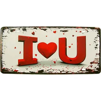 Plechová cedule Tabula RETRO LOVE (kovová tabulka - vyznání lásky)