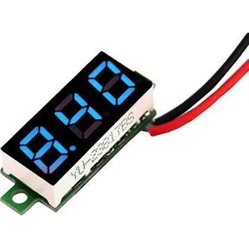 Digitální voltmetr LED modrý miniaturní (2.5V-30V)