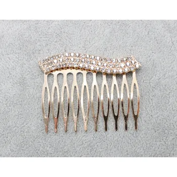 Ozdoba do vlasů Hřebínek se štrasovou vlnkou Barva: zlatá