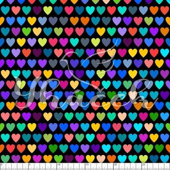 Zakázkový tisk, softshell, kočárkovina... Srdíčka na černé Látky k tisku: Fleece