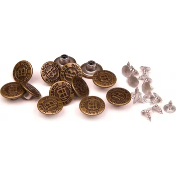 Knoflík Knoflík Jeans BOSFOR staromosaz vel. 26 - 16,5 mm, barva Staromosaz