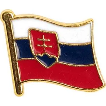Odznak Slovensko zlatá vlajka 1,8cmx1,5cm (kovový odznak se slovenskou zástavou)