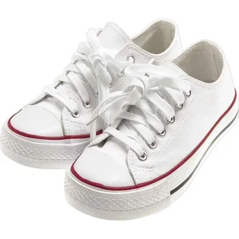 Dámská obuv Plátěné tenisky dámské bílé (Tenisky pro dívky, mámu i dceru. Textilní tramky k šatům.)
