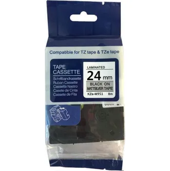 Pásek do tiskárny Alternativní páska Brother TZ-M951/TZe-M951 24 mm x 8 m černý tisk/stříbrný podklad