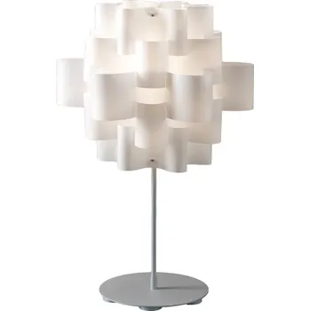 Lampička Quadrifoglio Group Sun, designová stolní lampička z bílého textilu, 1x16W LED E27, výška 71cm