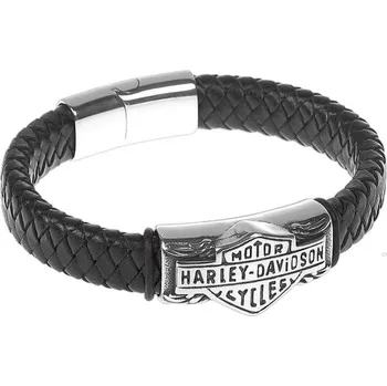 Náramek Pletený náramek na ruku Harley Davidson (Kožený náramek Harley Davidson)