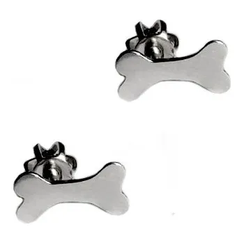 Náušnice Stříbrné náušnice kostičky - DN10 (Stříbrné náušnice kosti na šroubek)