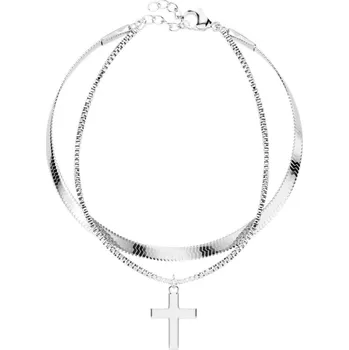 Náramek Šperky4U Ocelový náramek s křížem - OPA1764-ST