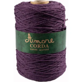 Příze Borgo de Pazzi Amore CORDA 2mm Ostružina 234 (Špagátová příze Amore CORDA 2mm 234)