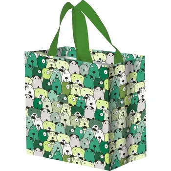 Nákupní taška Taška lamino 10l Pejsci zelená