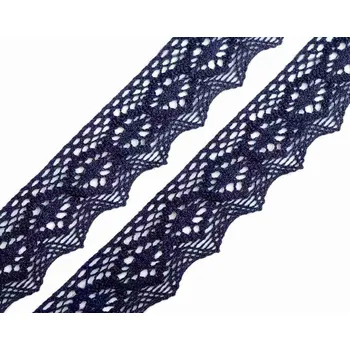 Krajka Pro Háčkování Paličkovaná krajka 46 mm modrá pařížská