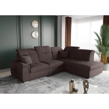 Sedací souprava Rozkládací sedací souprava do L - Bono - tmavě hnědá Varianta: Pravá