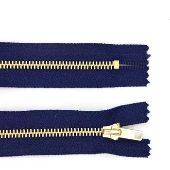 Zip Pro Háčkování Kovový zip nedělitelný 8 cm, Ø 6 mm tmavě modrý